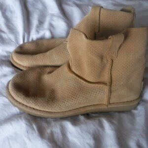 Uggs Womens Brown Leather Ugg Boots Size 7 Pre Owned